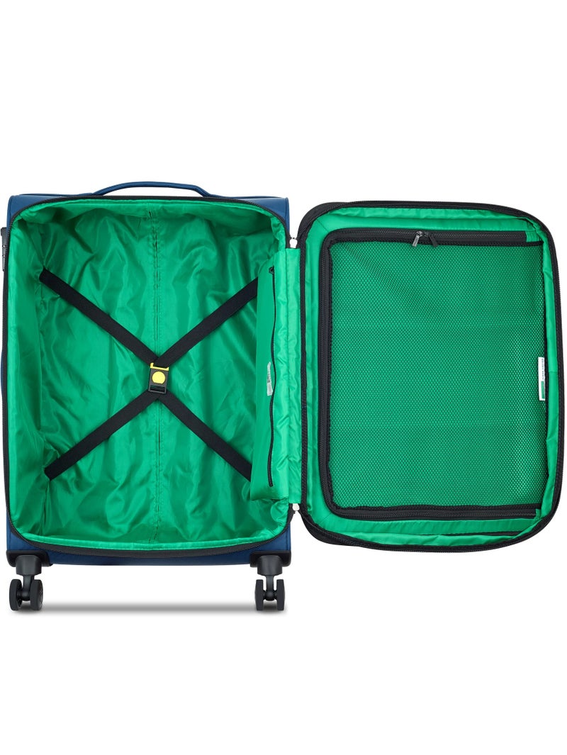 UNITED COLORS OF BENETTON Color Block 69 Cm 4-Double Wheeled Softside Expandable Check-In Luggage Trolley Case - Navy - Image 3